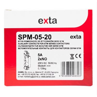 Styk pomocniczy do styczników serii ZAMEL EXTA STM 5A 2NO TYP: SPM-05-20 ZAMEL (EXT10000313-WUN)